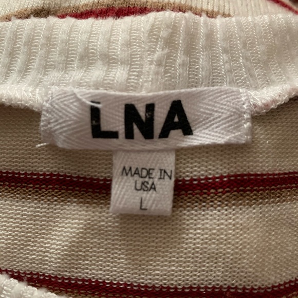 LNA Jamie Stripe Knit Raglan Sleeve Pullover - Picture 10 of 11